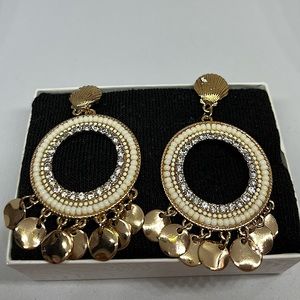 Gold hoop beach earrings